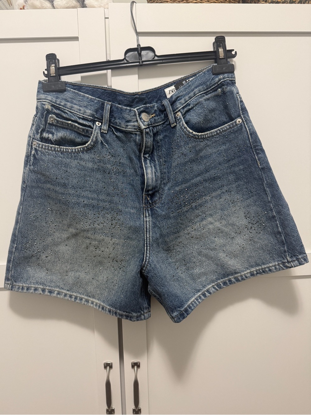 Zara ZW Collection Mid Waist Denim Shorts Size 6